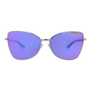 Balenciaga Womens Cat Eye Ruthenium Ruthenium Violet Fashion Designer Eyewear